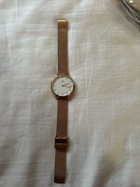 Daniel Wellington Rose Gold Mesh Watch with White Dial
